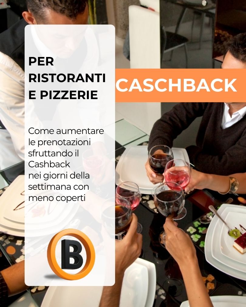 Sei un Ristorante o una Pizzeria? Utilizza il Cashback per riempire la sala in giorni specifici.